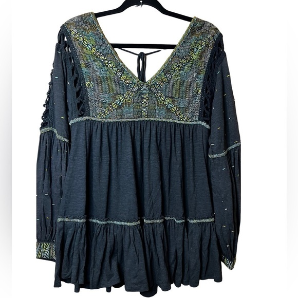 Free People Tunic Embroidered Top Size XS - Picture 5 of 8